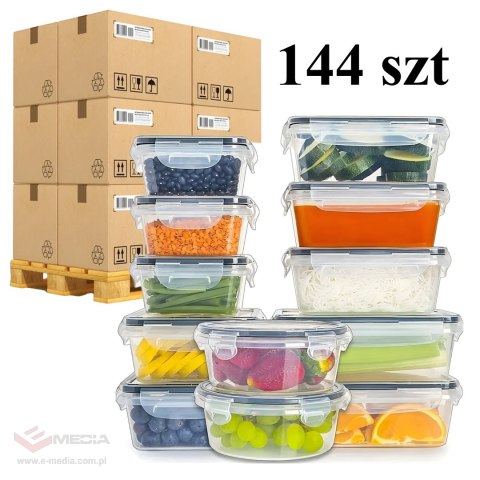 144 x zestaw 12szt. LUNCHBOX ŚNIADANIÓWKA PUDEŁKA NA ŻYWNOŚĆ PLASTIKOWE POJEMNIKI ZESTAW