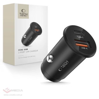Ładowarka samochodowa Tech-Protect CC02 35W 2-porty USB-C / USB-A - czarna