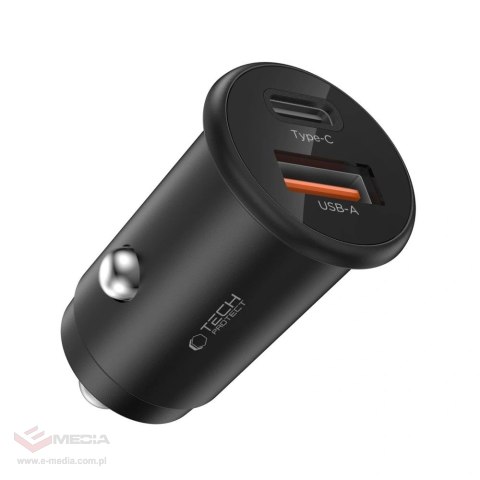 Ładowarka samochodowa Tech-Protect CC02 35W 2-porty USB-C / USB-A - czarna
