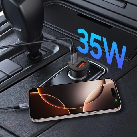Ładowarka samochodowa Tech-Protect CC02 35W 2-porty USB-C / USB-A - czarna