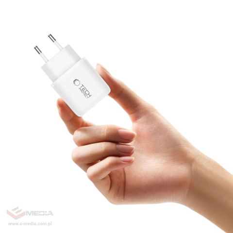 Ładowarka sieciowa Tech-Protect NCA45W-GAN 2-Porty USB-C / USB-A 45W - biała