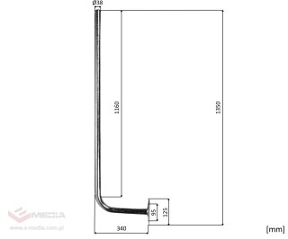 UCHWYT MUROWY UML-38L30X125/HDG