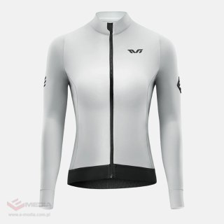 Bluza kolarska damska Rockbros YDWT006 TVI ocieplana jesień/zima L - biało-szara