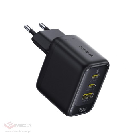 Ładowarka sieciowa Baseus EnerFill FE22 70W 2 x USB-C + USB-A - czarna
