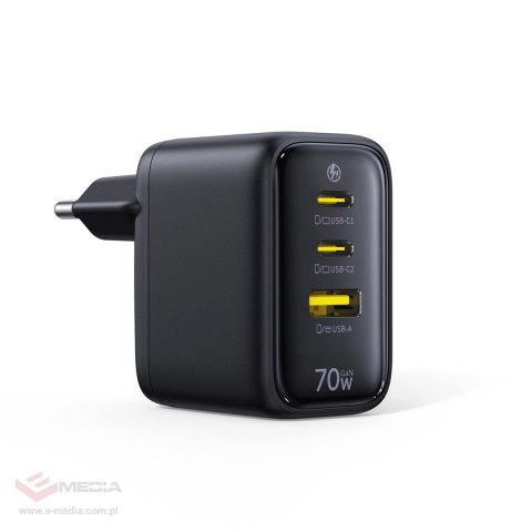 Ładowarka sieciowa Baseus EnerFill FE22 70W 2 x USB-C + USB-A - czarna