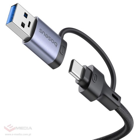 Hub USB-A/USB-C Baseus UltraJoy Series 4xUSB-A 3.0 1xUSB-C 5V - szary