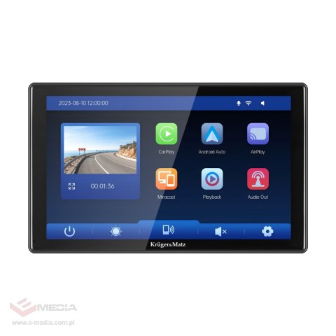 Stacja multimedialna 9" Android Auto Apple Carplay z DVR i kamerą cofania Kruger&Matz