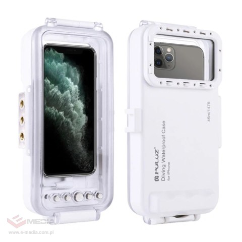 Etui Puluz wodoodporne 45m do iPhone do zdjęć i nagrań podwodnych (białe)