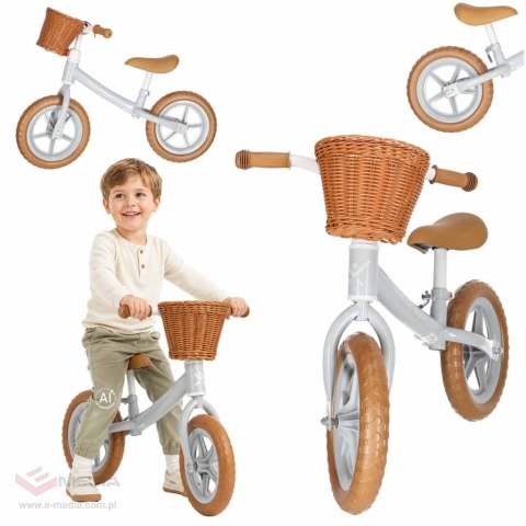 Rowerek biegowy Trike Fix Balance z koszykiem brązowy