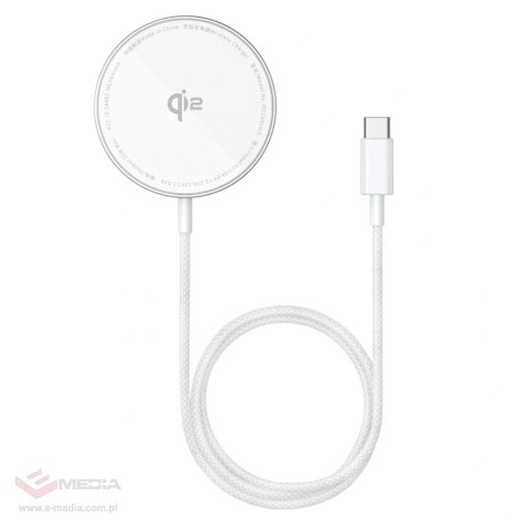 Ładowarka bezprzewodowa Baseus Simple Mini4 Air Qi2 15 W magnetyczna - srebrna
