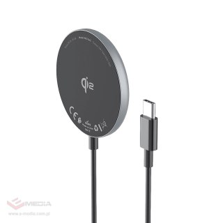 Ładowarka indukcyjna magnetyczna Wozinsky 15W bezprzewodowa Qi2 - czarna
