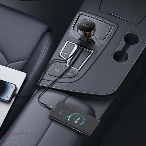 Ładowarka samochodowa Baseus Enjoyment Pro 55W USB-A ze zwijanym kablem Lightning - czarna