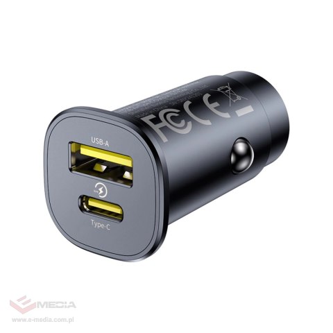 Ładowarka samochodowa Baseus GoTrip USB-C / USB-A 30W - czarna