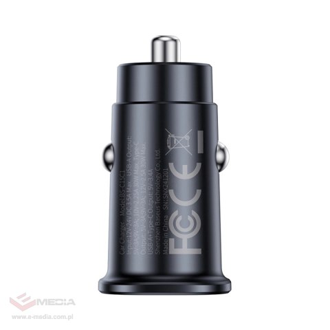 Ładowarka samochodowa Baseus GoTrip USB-C / USB-A 30W - czarna