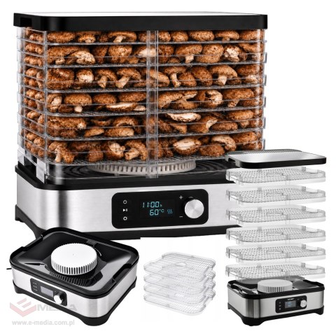 56x Suszarka Spożywcza do Grzybów Warzyw Owoców Pojemna 600W 6 Półek LCD