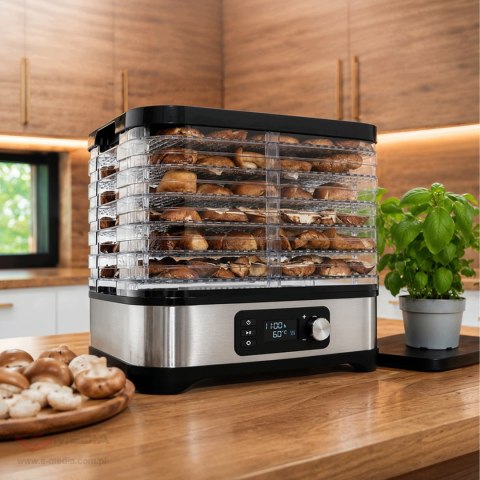 56x Suszarka Spożywcza do Grzybów Warzyw Owoców Pojemna 600W 6 Półek LCD
