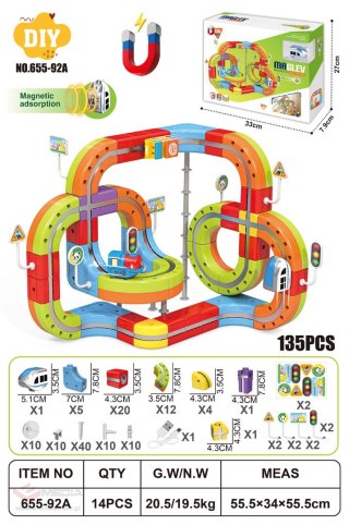 Magnetyczna Kolorowa Kolejka 140el.