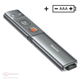 Wskaźnik laserowy Baseus Orange Dot bezprzewodowy do prezentacji - szary (z baterią)