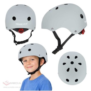 Kask rowerowy dla dziecka Trike Fix dziecięcy regulowany LED M 55-58cm szary ciemny