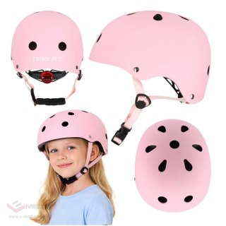 Kask rowerowy dla dziecka Trike Fix dziecięcy regulowany LED S 48-54cm różowy
