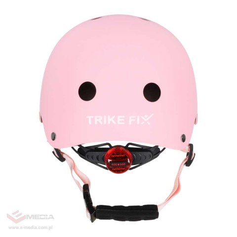 Kask rowerowy dla dziecka Trike Fix dziecięcy regulowany LED S 48-54cm różowy