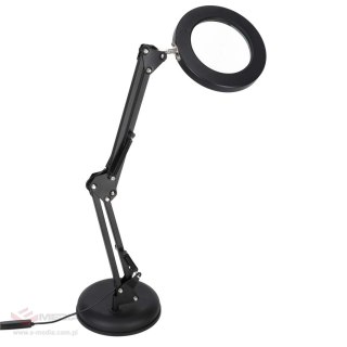Lampka na biurko biurkowa LED z lupą szkło powiększające obrotowy wysięgnik 2 sposoby mocowania