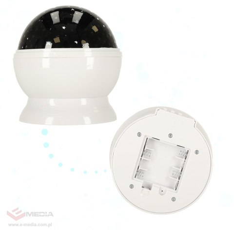 Lampka nocna projektor gwiazd 2w1 USB biała