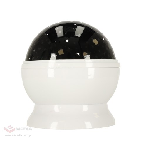 Lampka nocna projektor gwiazd 2w1 USB biała