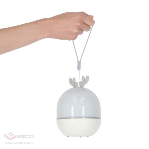 Lampka nocna projektor gwiazd LED USB obrotowy 6 motywów pilot jelonek