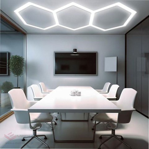 120x Lampa Led Hexagon Panel Oświetlenie Warsztat Garaż Dom 247x98cm 125W 6500K