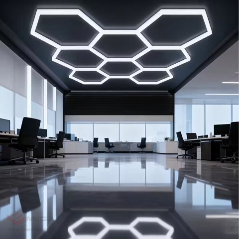 60x Lampa Led Hexagon Panel Oświetlenie Warsztat Garaż Dom 257x244cm 280W 6500K