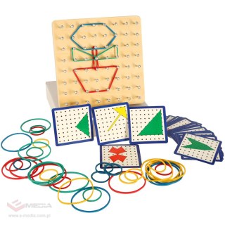 Geoboard geoplan drewniana układanka tworzenie kształtów z gumek