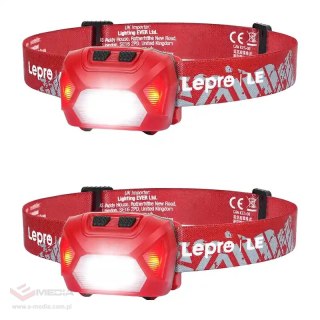 Latarka czołowa LEPRO 320014-R-2 USB 2 szt.