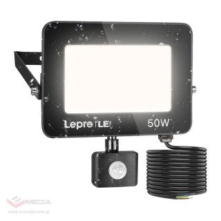 Naświetlacz LED LEPRO 340006-DW-EU 50W 5000K IP65 z czujnikiem ruchu