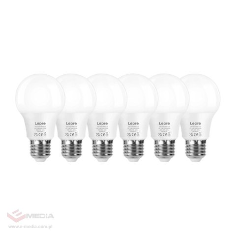 Żarówka LED LEPRO 100089-WW-EU-6 E27 A60 8,5W (60W) 806lm 2700K ciepła 180° 6 szt.