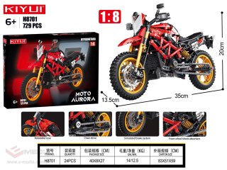 Zestaw Klocków Motocykl Czerwony 730el.