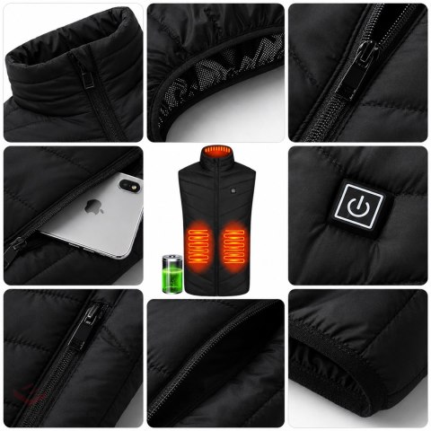 480x Kamizelka Podgrzewana Bezrękawnik Kurtka Zimowa Uniseks USB Powerbank r M