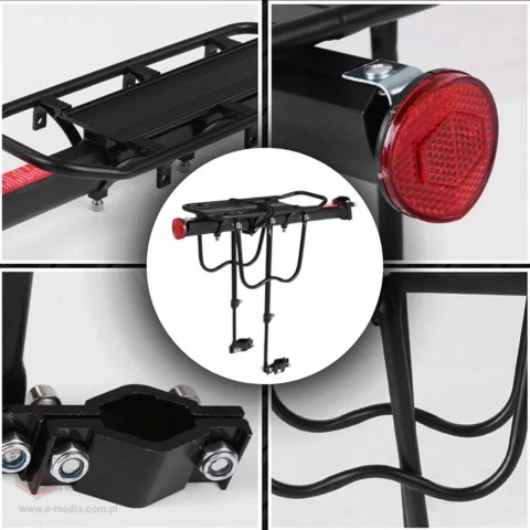 Bagażnik rowerowy Wozinsky na rowery 22-27" regulowany do 50 kg - czarny