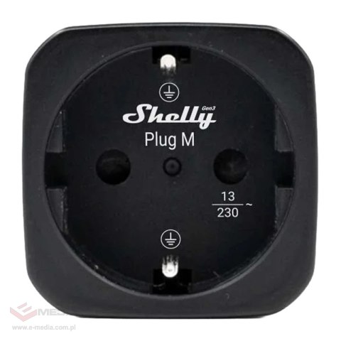 Inteligentne gniazdko Shelly Plug M Gen3 (czarne)