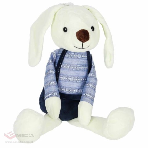 Maskotka pluszak przytulanka królik w niebieskich spodenkach 36 cm