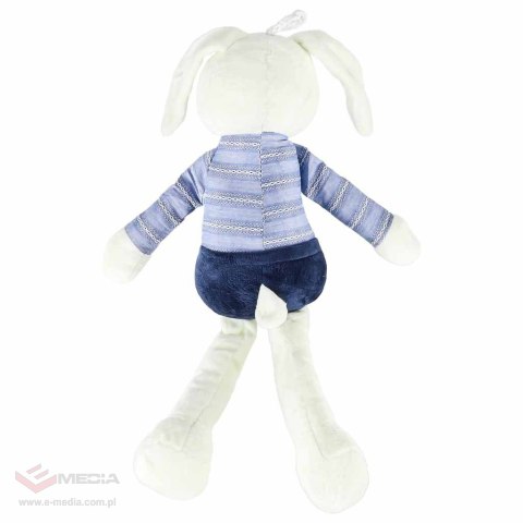 Maskotka pluszak przytulanka królik w niebieskich spodenkach 36 cm