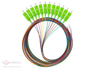 Pigtail SM 1J 9/125 wtyk SC/APC (G.657.A1) dł. 2 m "EASY STRIP" opak. 12 szt. wielokolorowe ALANTEC