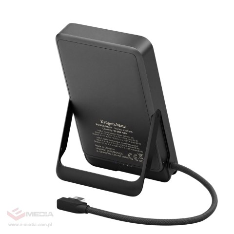 Powerbank Kruger&Matz 10000 mAh Li-pol z fukcją QC oraz PD, certyfikat CCC (kraje Azjatyckie)