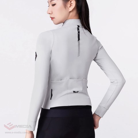 Bluza kolarska damska Rockbros YDWT006 TVI ocieplana jesień/zima S - biało-szara