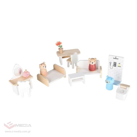 Domek dla lalek drewniany LULILO mebelki figurki 56cm miętowy