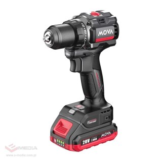 Wiertarko-wkrętarka bezszczotkowa MOVA PD80K 20V 80Nm (bateria i ładowarka w zestawie)