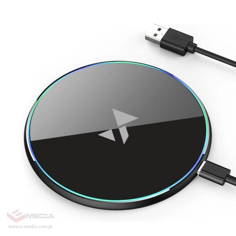 Ładowarka indukcyjna Wozinsky WLI-01Y 15W Qi z kablem USB-C - czarny