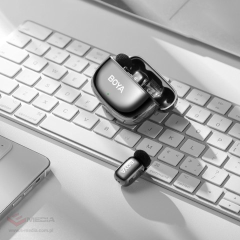 Mikrofony BOYA mini 2-02 bezprzewodowe 2.4GHz USB-C - czarne