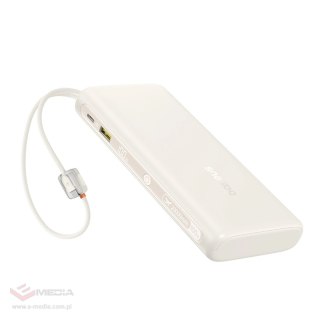 Powerbank Baseus EnerFill FC41 20000mAh 100W z wyświetlaczem cyfrowym z dwoma wbudowanymi kablami USB-C - beżowy