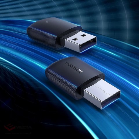 Ugreen dwuzakresowy adapter zewnętrzna karta sieciowa USB - WiFi 11ac AC650 czarny (CM448)